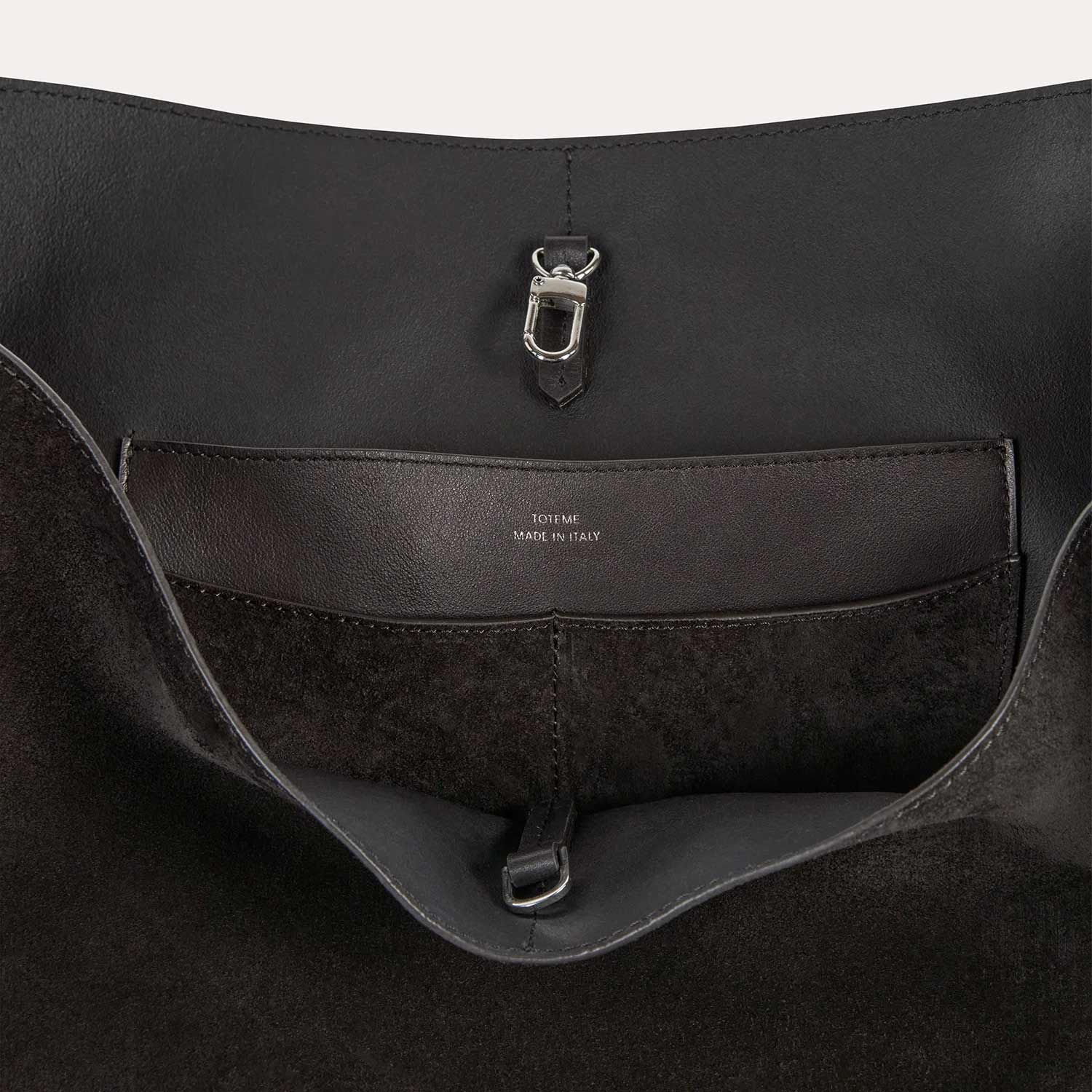 TOTEME SUEDE BELTED TOTE, Espresso Brown - Image 4