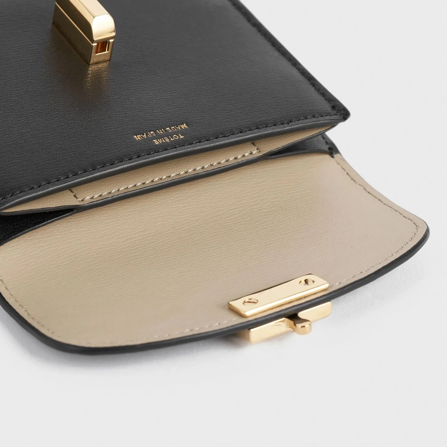 TOTEME T-LOCK LEATHER CARDHOLDER, Black - Image 3