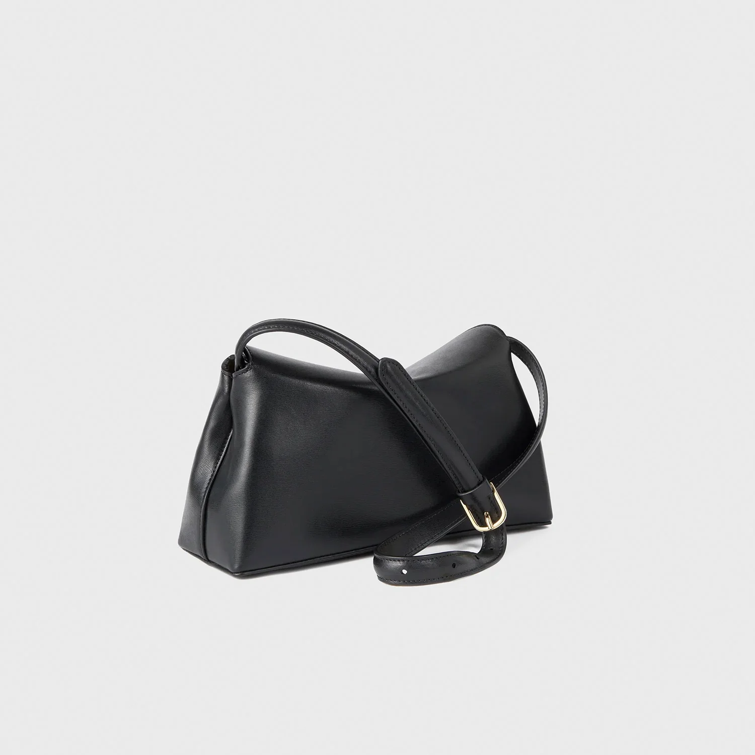 TOTEME T-LOCK LEATHER CLUTCH, Black - Image 2