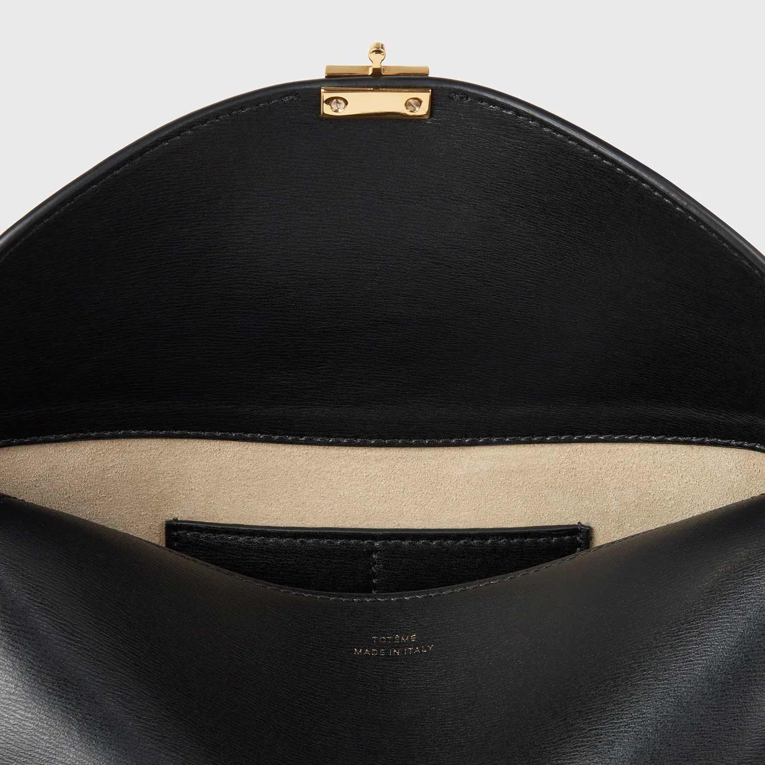 TOTEME T-LOCK LEATHER CLUTCH, Black - Image 4