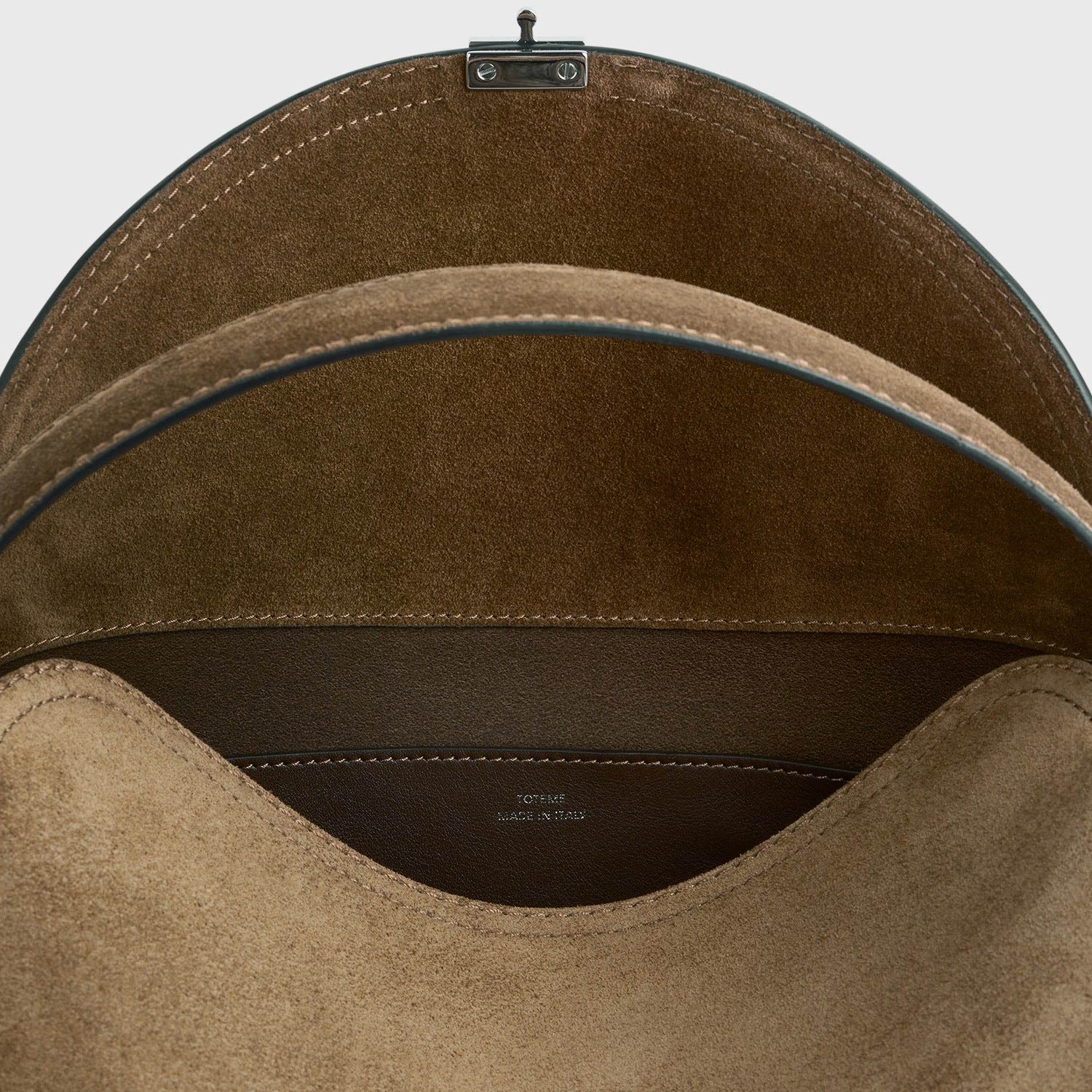 TOTEME T-LOCK SUEDE TOP HANDLE, Tobacco - Image 3